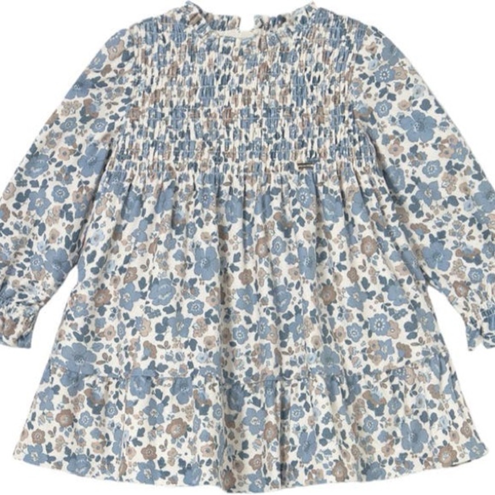 Mayoral Blue and Brown Textured Dress
